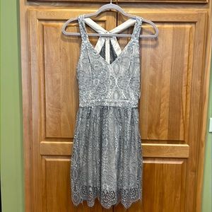 Purple/gray and cream lace dress in size small.